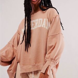 Amsterdam Graphic Camden Pullover Sweatshirt Free People NWT Medium